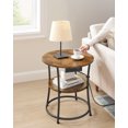 thumbnail image 2 of Table d'Appoint Ronde à 2 Niveaux, Table de Bout pour Salon, Table de Nuit pour Chambre, Beige et Noir, 2 of 6