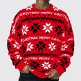 thumbnail image 1 of TIMIFIS Uglys Christmas Sweaters Chandail à Col Rond à Manches Longues Imprimé Flocon de Neige pour Hommes, Mode Décontractée d'Automne, Chandail, Vêtements d'Hiver, 1 of 8