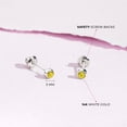 thumbnail image 4 of Bezel Set Simulated Citrine Toddler Screw Back Earrings 14k White Gold, 4 of 6