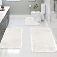 thumbnail image 1 of Dvkptbk Carpets Suits Solid Color Bath Mats 3 Set Bathroom Rugs for 3 Pcs Toilet Mats Universal Soft Comfortable Water Absorption Non-Slip Thick Machine Washable Easier to Dry Dark Bathroom Decor, 1 of 8