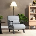 thumbnail image 3 of Costway Fauteuil-Lit Convertible Pliant à 6 Positions avec Oreiller, Gris Pâle, 3 of 10