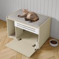 thumbnail image 2 of Yiwa Grand Meuble Cache-Litière pour Chat, Armoire Minimaliste Fermée avec Tablettes pour Rangement et Couvercle à Entrée Discrète Dissimulée dans un Coin, 2 of 8