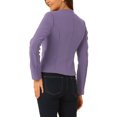 thumbnail image 3 of INSPIRE CHIC Women's Lightweight Jacket Button Vintage Fall Short Jacket with Pockets M Purple, 3 of 6