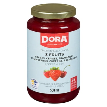 Dora Fraise, Framboise, Cerise Tartinade Légère Traditionnelle