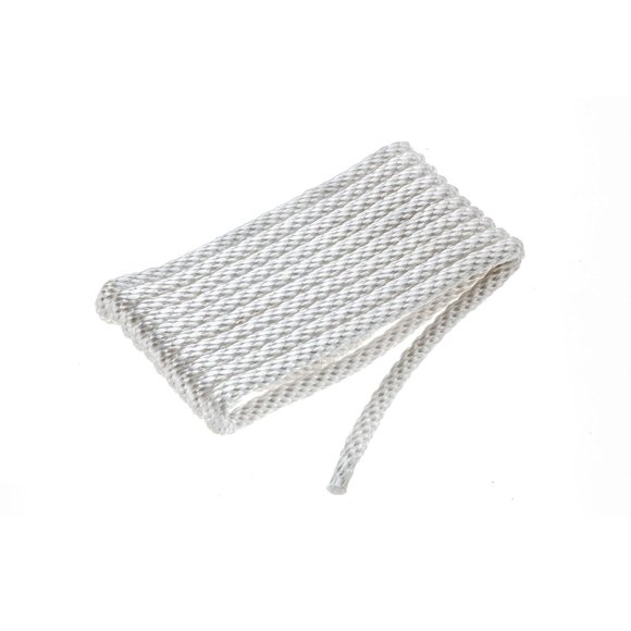 Attwood Ligne de Quai pour Bateau 11737-7 Solide Tressé; Résistant aux UV; Longueur de 15 Pieds x Épaisseur de 3/8 Pouce; Blanc; Polypropylène Multi-Filament