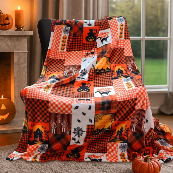 HITIME Cozy Blanket Printed Blanket Throw Halloween Collection Blanket - 300 GSM Fleece Blanket Throw Size Blanket for Home Decoration Ultra Soft Blanket Microfiber Throw Blanket (Throw - 50 x 60 )