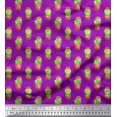 thumbnail image 1 of Soimoi Purple Poly Georgette Fabric Cactus With Conical Pot Tree Print Fabric by the Yard 42 Inch Wide, 1 of 5