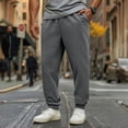 thumbnail image 2 of LIaqionyy Men's Sweatpants Cotton Comfortable Elastic Bottom Drawstring Waist Sweatpant for Men Exercise Jogger, 2 of 5