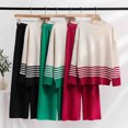 thumbnail image 4 of Yuyuzo Womens Ribble Knit 2 Piece Sets Long Sleeve Turtleneck Pullover Sweaters with Straight Leg Pants Suits, 4 of 4
