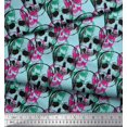 thumbnail image 3 of Soimoi Polyester Crepe Fabric Skull Halloween Print Fabric by The Yard 42 Inch Wide, 3 of 3