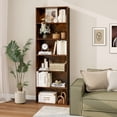 thumbnail image 4 of Gymax 2PCS 70'' all 6-Tier Bookcase w/ 6 Open Shelves Anti-Toppling Kits Living Room Rustic Brown, 4 of 10