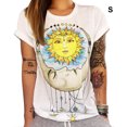 thumbnail image 3 of Femmes Hibou/lettres /yeux Impression T-shirt Solide en Vrac Impression T Couleur Col Rond à Manches Courtes T-shirt, 3 of 8