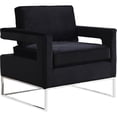 thumbnail image 1 of Meridian Furniture Noah Black Velvet Accent Chair, 1 of 10