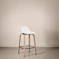thumbnail image 3 of Bouclair White Plastic and Wood Metal Veneer Counter Stool, 3 of 10