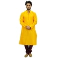 thumbnail image 2 of Atasi Ethnic Men's Yellow Kurta Pyjama Set Bollywood Designer Shirt-XXX-Large, 2 of 6