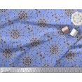 thumbnail image 3 of Soimoi Blue polyester Crepe Fabric Floral Wreath Geometric Decor Fabric Printed Yard 52 Inch Wide, 3 of 5