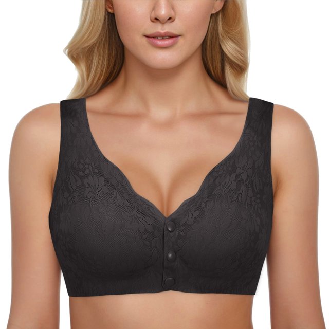 Kcodviy Women Seamless Bra Front Women Bra Set and Button Comfortable Beautiful Back Wireless Bra for Women Running Bra Small Sports Bra Womens Bras Comfortable Plus Size