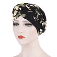 thumbnail image 2 of Fankiway Chapeau Indien à Fleurs pour Femmes Bonnet Turban à Volants pour Cancer Chimio, 2 of 3