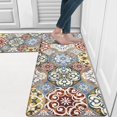 thumbnail image 1 of MeyJey Kitchen Rug Set of 2, Anti Fatigue Kitchen Mat 2 Pieces, Non Skid Waterproof Cushioned Boho Floor Mat and Runner Rug, 17"x28"+17"x48", Colorful, 1 of 6