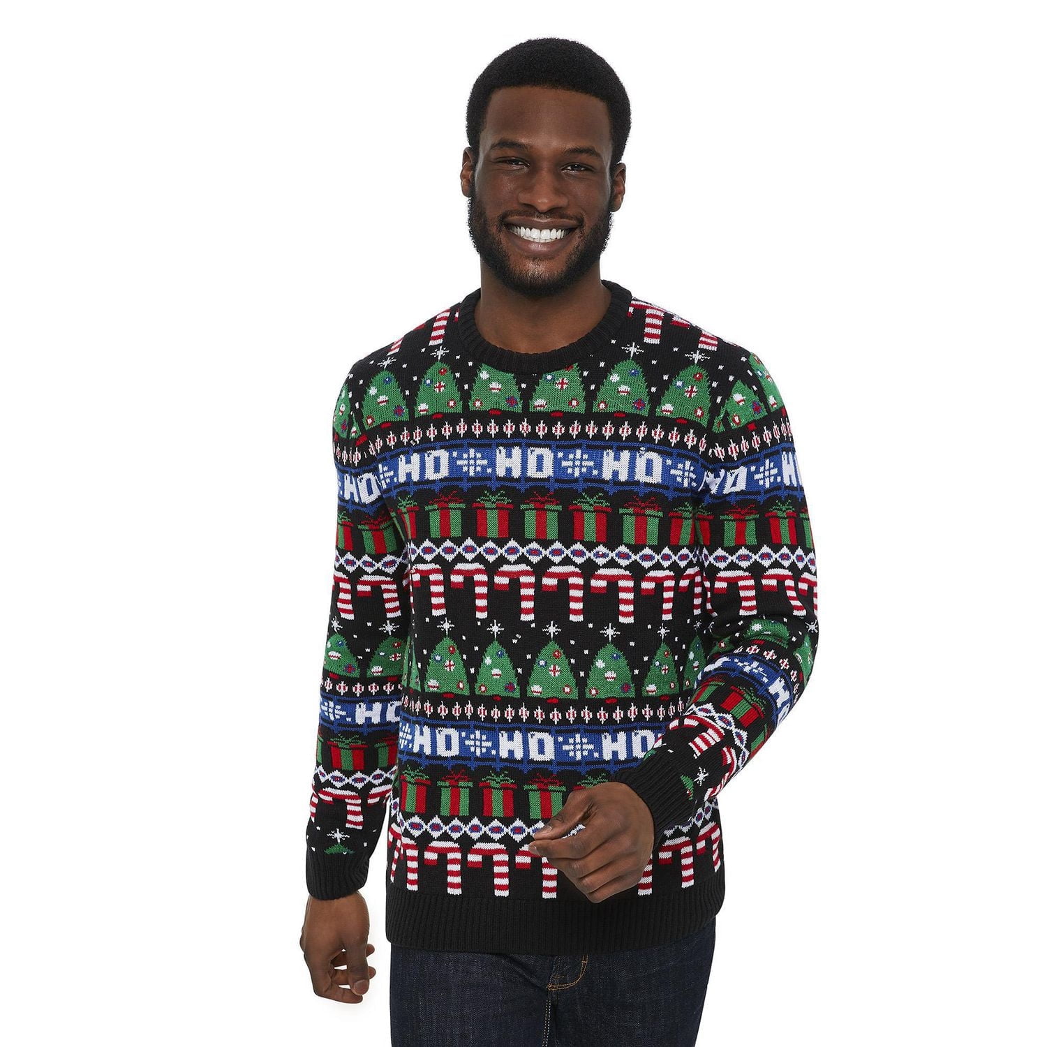 George Men's Christmas Light-Up Sweater