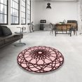thumbnail image 4 of Ahgly Company Tapis d'Intérieur Ronds de Style Transitionnel Lavables à la Machine, Rouge Pâle Rose, 3 Pieds Rond, 4 of 7