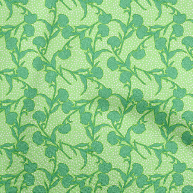oneOone Cotton Poplin Light Green Fabric Floral Botanical Sewing Craft Projects Fabric Prints By Yard 56 Inch Wide