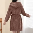 thumbnail image 5 of Women’s Hooded Fleece Bathrobe – Plush Short Robe with Waist Belt & Pockets (Cozy Lounge Essential), 5 of 5