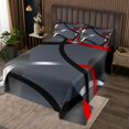 thumbnail image 2 of Erosebridal Abstract Ombre Coverlet Set Queen, Geometric Stripe Bedding Set, Adults, 3 Pieces, 2 of 5