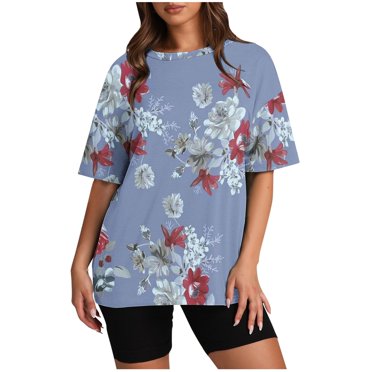 Birdeem Blouses pour Femmes Mode Imprimée T-Shirt Ample à Manches Courtes Chandail Tops