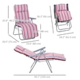 thumbnail image 3 of Outsunny Ensemble de 2 Chaises Longues de Jardin, Fauteuils Inclinables d'Extérieur, Gris et Rouge, 3 of 10