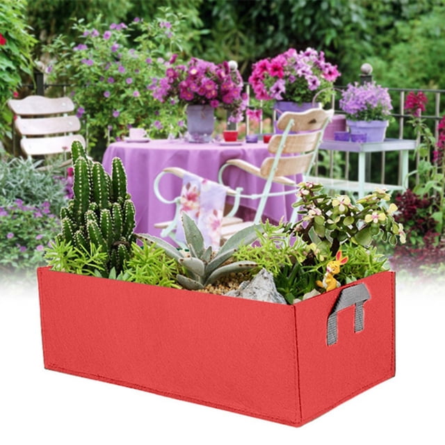 RXIRUCGD Fabric Raised Garden Bed Rectangle Breathable Planting Container Bag
