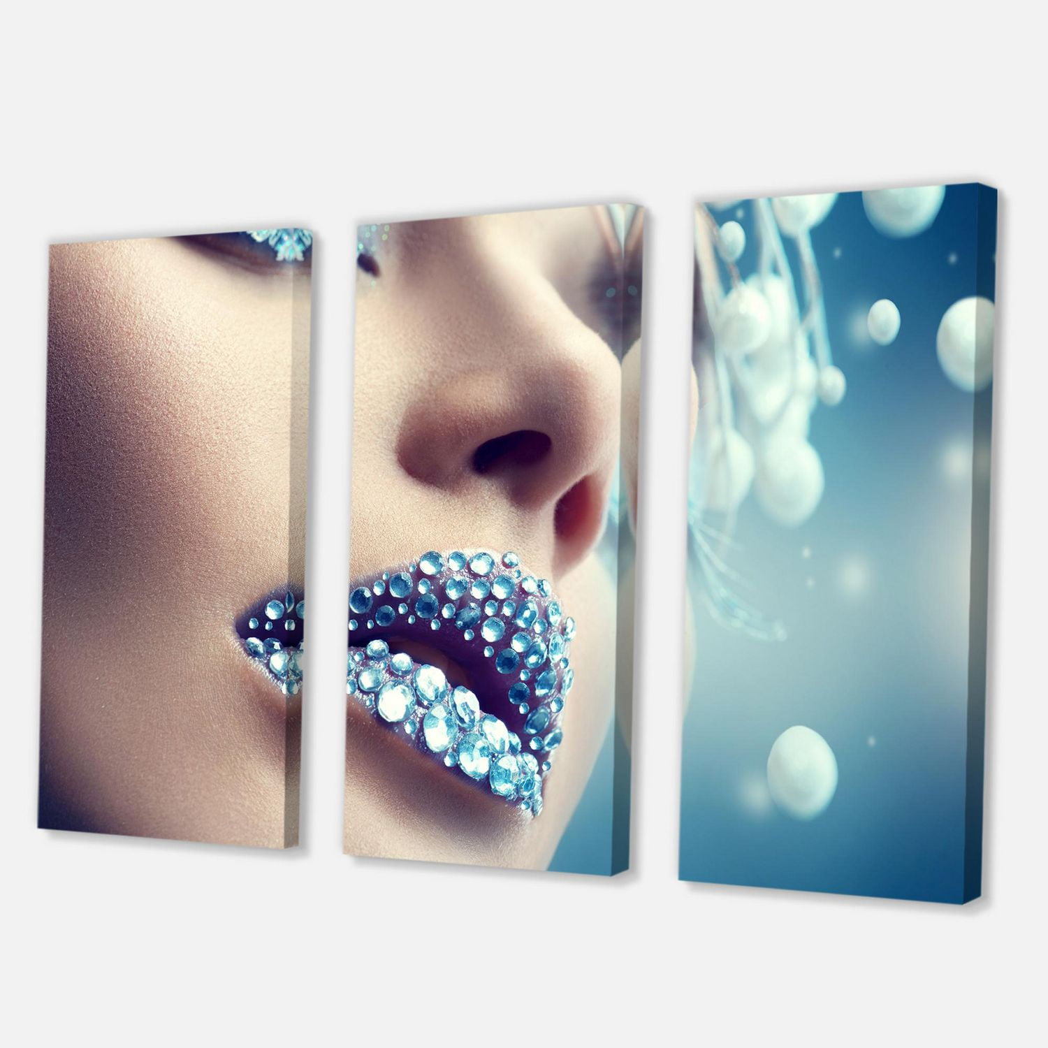 Designart Plan de pierres précieuses sur les lèvres de la femme Art mural sur toile