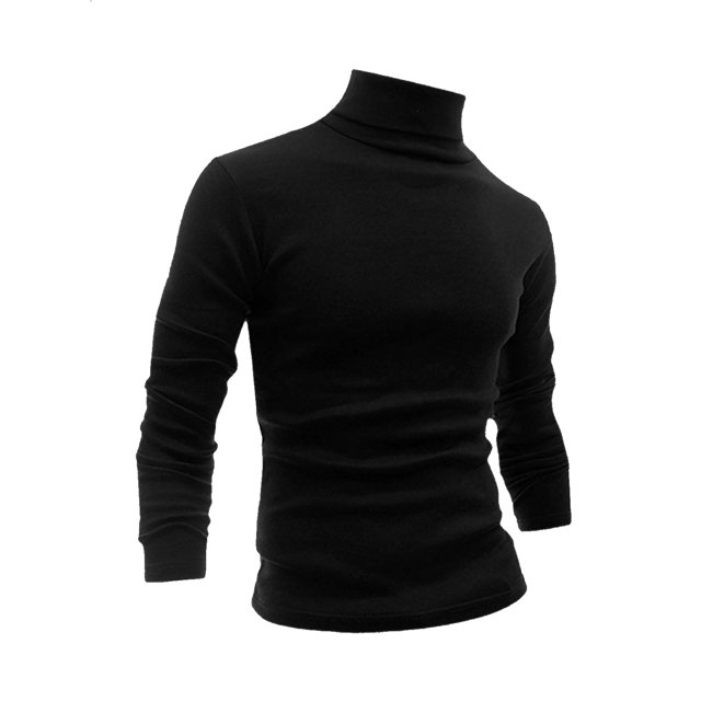 INSPIRE CHIC Chandails pour Hommes, Chandail à Col Roulé, Manches Longues, Extensible, Coupe Ajustée, Hauts 38 Noir