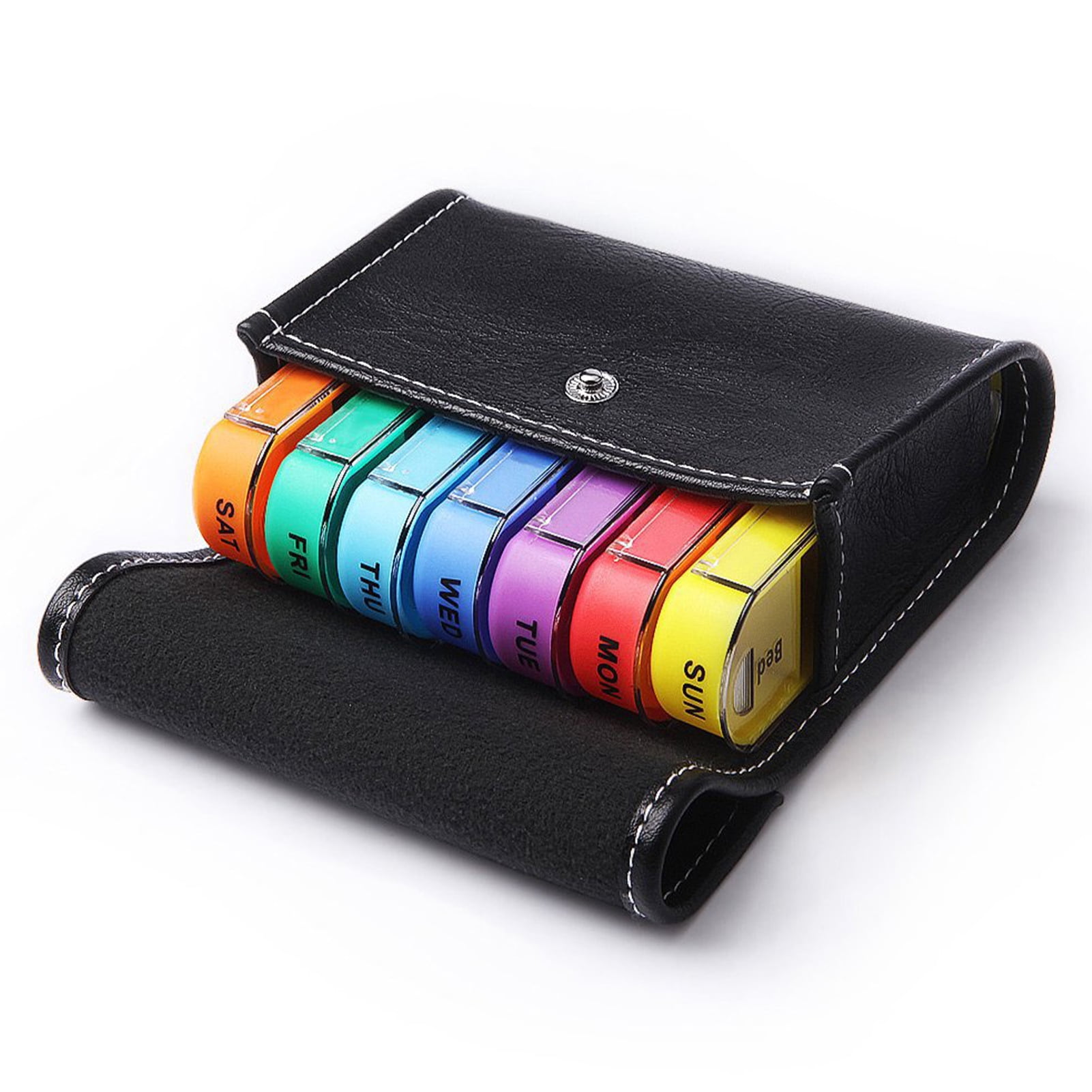 GoolRC Pill Organizer for Travel Weekly Pill Box 7 Day Pill Case Daily Medicine Organizer 7 Compartments Pill Container Portable Travel Container for Vitamins Fish Oil Supplement