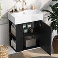 thumbnail image 1 of 21.6inch Modern Floating Bathroom Vanity with Ceramic Basin - Perfect for Small Bathrooms, Left side storage, 1 of 12