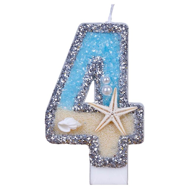 Birthday Candle Marine Beach Starfish Seashells Cake Topper for Kids Birthday` J0S8
