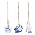 thumbnail image 1 of 3Pcs Mediterranean Style Hangings Wood Fish Hanging With Jute Rope Scallop Pendants, 1 of 8