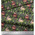 thumbnail image 2 of Soimoi Polyester Crepe Fabric Leaves & Rabbit Animal Decor Fabric Printed Yard 42 Inch Wide, 2 of 5