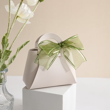 Magnifique Sac de Bonbons Décor Nœud Fait à la Main Touche Festive Boîte-Cadeau en Similicuir pour Mariage