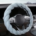thumbnail image 1 of Chmadoxn Housse de Volant de Voiture avec Décoration de Voiture Douce, Chaude et Antidérapante, Protecteur de Volant de Voiture Universel, Convient aux Housses de Volant de 14-15 Pouces, 1 of 9