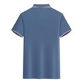thumbnail image 5 of FRSASU Polos pour Femmes à Manches Courtes, Boutons, Col à Revers, Hauts d'Été, Tenue de Bureau Décontractée, T-Shirts Basiques, Bleu, TG (TG), 5 of 5