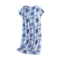thumbnail image 1 of Kcodviy Chemise de Nuit en Coton pour Femme Vêtements de Nuit Chemises de Nuit pour Femmes Coton Manches Courtes Chemise Décontractée Chemise de Nuit Imprimée Robe de Nuit, 1 of 3