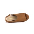 thumbnail image 4 of BLISSFUL STEP Chaussures pour Femmes Espadrilles à Plateforme Compensée à Bout Ouvert Sandales Slingback Brun 6, 4 of 8