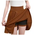thumbnail image 1 of LNGOOR Jupe Patineuse Mini Plissée Extensible Décontractée pour Femmes avec Shorts Basique Polyvalente Taille Haute, 1 of 5