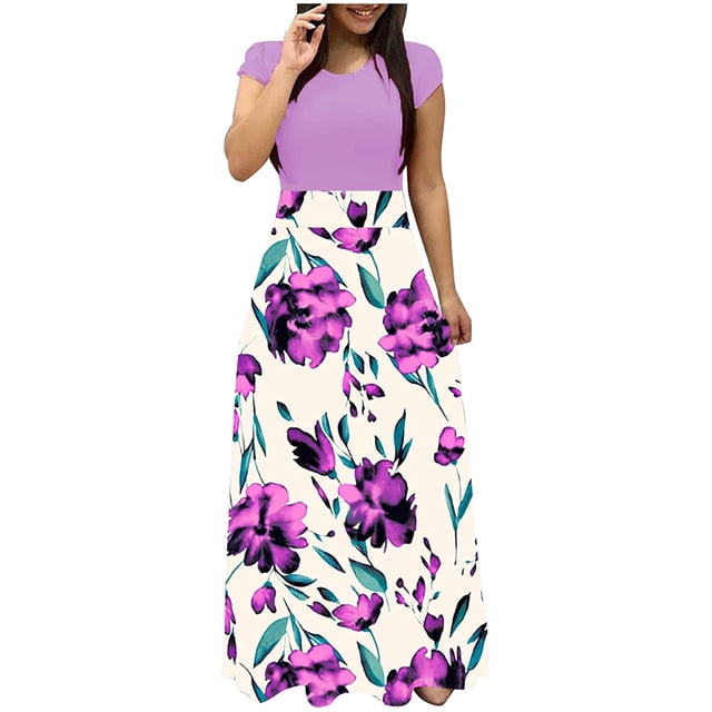 Cameland Robe Longue Décontractée de Plage pour Femme à Imprimé Floral Coloré Teinture sur Nœuds