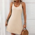 thumbnail image 4 of Liquidation d'Été 2025! Robe pour Femme Grande Taille, Liquidation de Robes d'Été pour Femmes, Robe d'Été Sans Manches à Col Rond Unie Décontractée et Tendance pour Femme, 4 of 5
