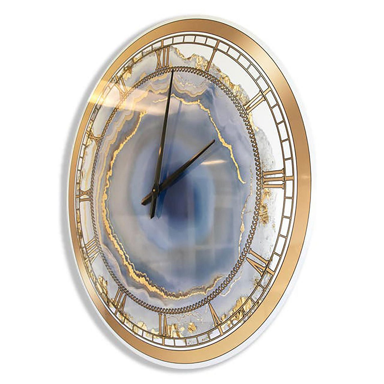 Designart Agate d'eau dorée horloge murale