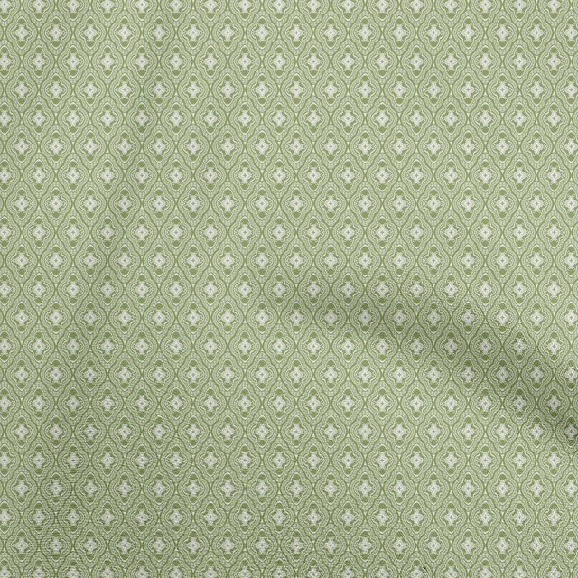 oneOone Polyester Spandex Light Green Fabric Asian Block Tile Craft Projects Decor Fabric Printed By The Yard 56 Inch Wide
