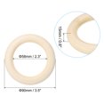 thumbnail image 2 of Unique Bargains 90mm Wooden Rings for Crafts, 5 Pack Natural Wood Rings Unfinished Wood Loop Circle, 2 of 8