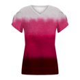 thumbnail image 4 of Pompotops Womens Spring And Summer Casual V-Neck T-shirt Printed Short Sleeved Top Clearance, 4 of 5